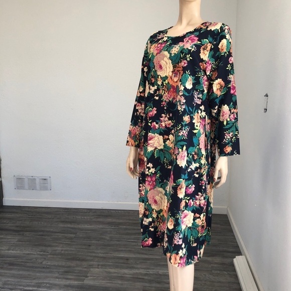 RV XUAN midi 3/4 sleeve floral dress size:XXL - Picture 4 of 11
